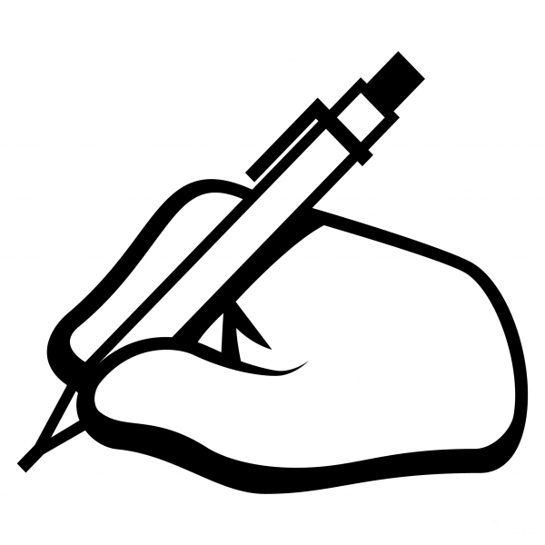 Writing Hand Emoji coloring page image