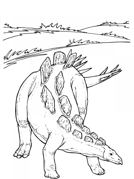 Wuerhosaurus Stegosaurid Dinosaur coloring page image