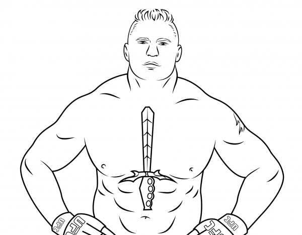 WWE Brock Lesnar coloring page image