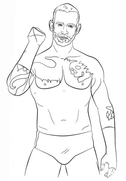 WWE CM Punk coloring page image