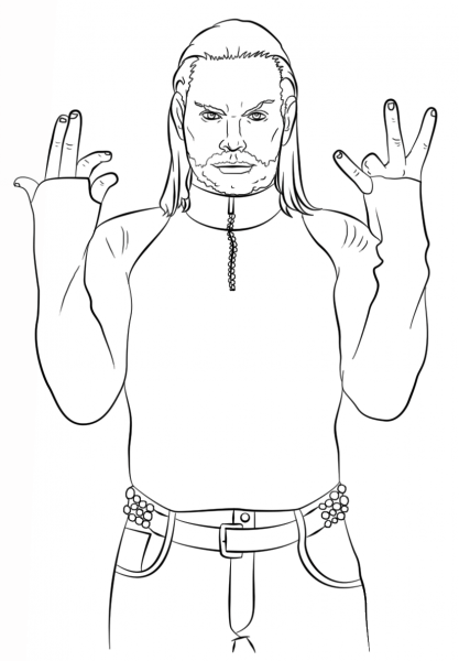 WWE Jeff Hardy coloring page image