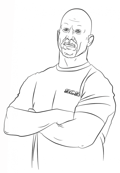 WWE Stone Cold Steve Austin coloring page image