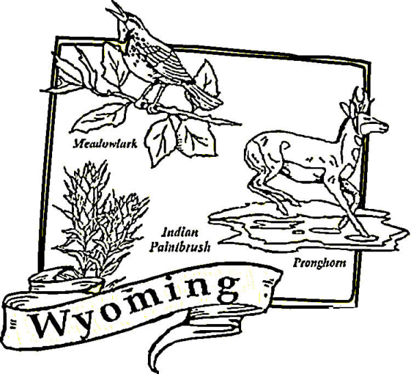 Wyoming  Map  coloring page image
