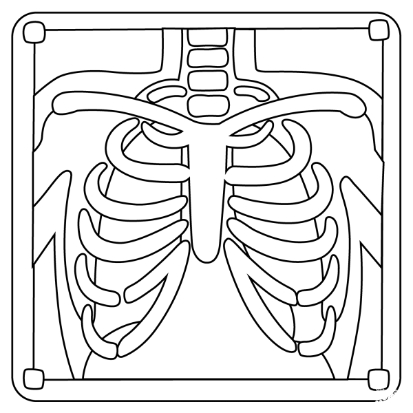 X Ray Emoji coloring page image