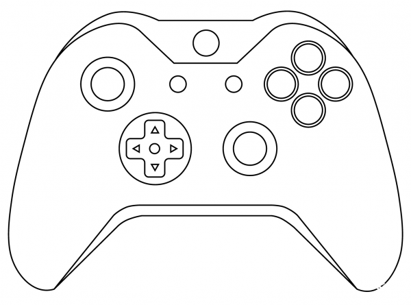 Xbox Controller coloring page image