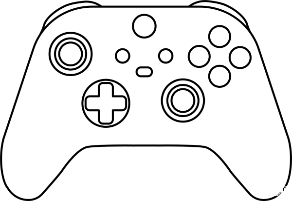 Xbox Controller coloring page image