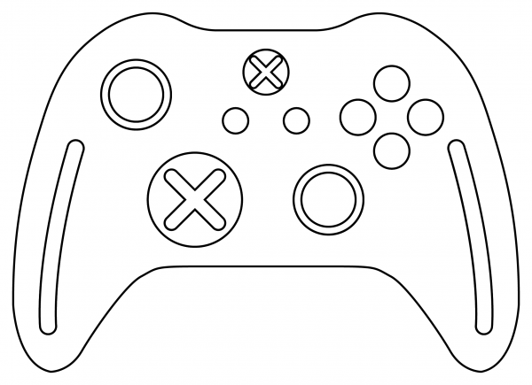 Xbox Controller coloring page image