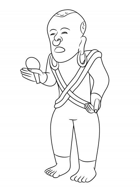 Xipe Totec Statue coloring page image
