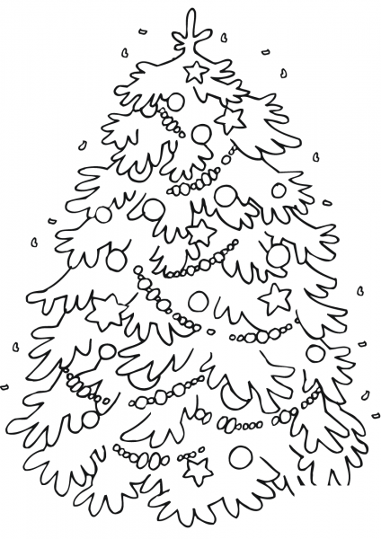 Xmas Tree coloring page image