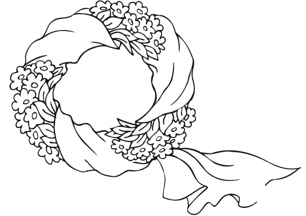 Xmas Wreath coloring page image