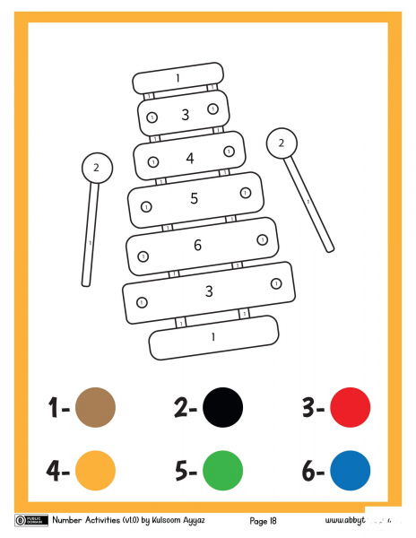 Xylophone color by number image