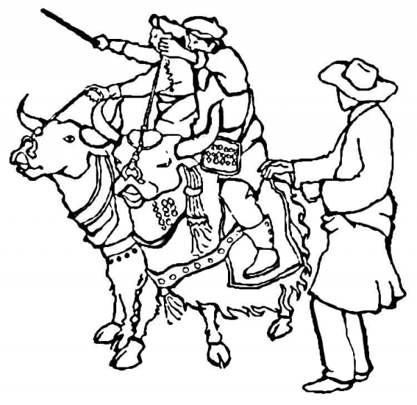 Yak in Tibet  coloring page image