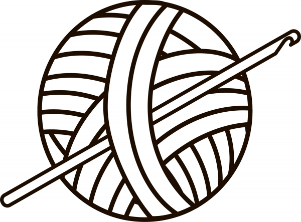 Yarn Ball with Crochet Hook coloring page image