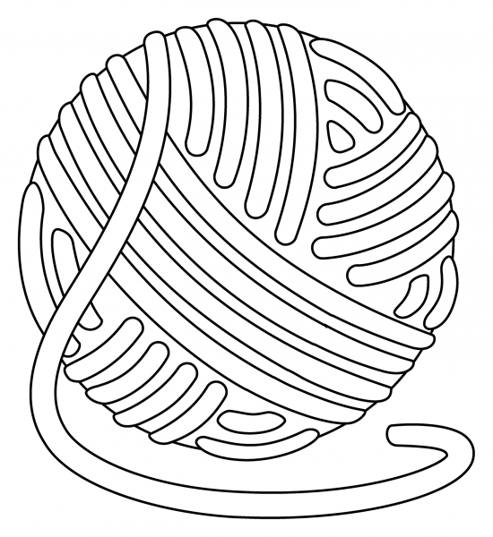 Yarn Emoji coloring page image