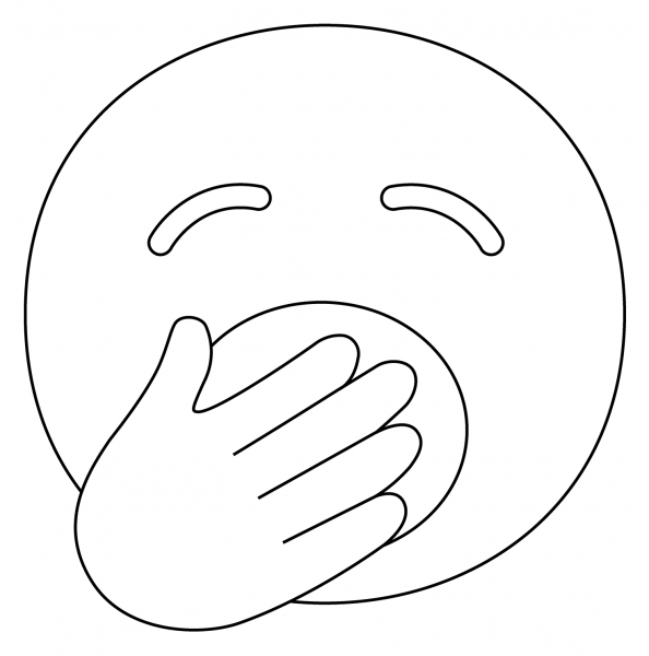 Yawning Face Emoji coloring page image