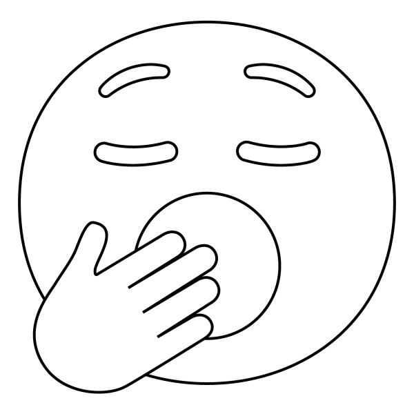 Yawning Face Emoji coloring page image