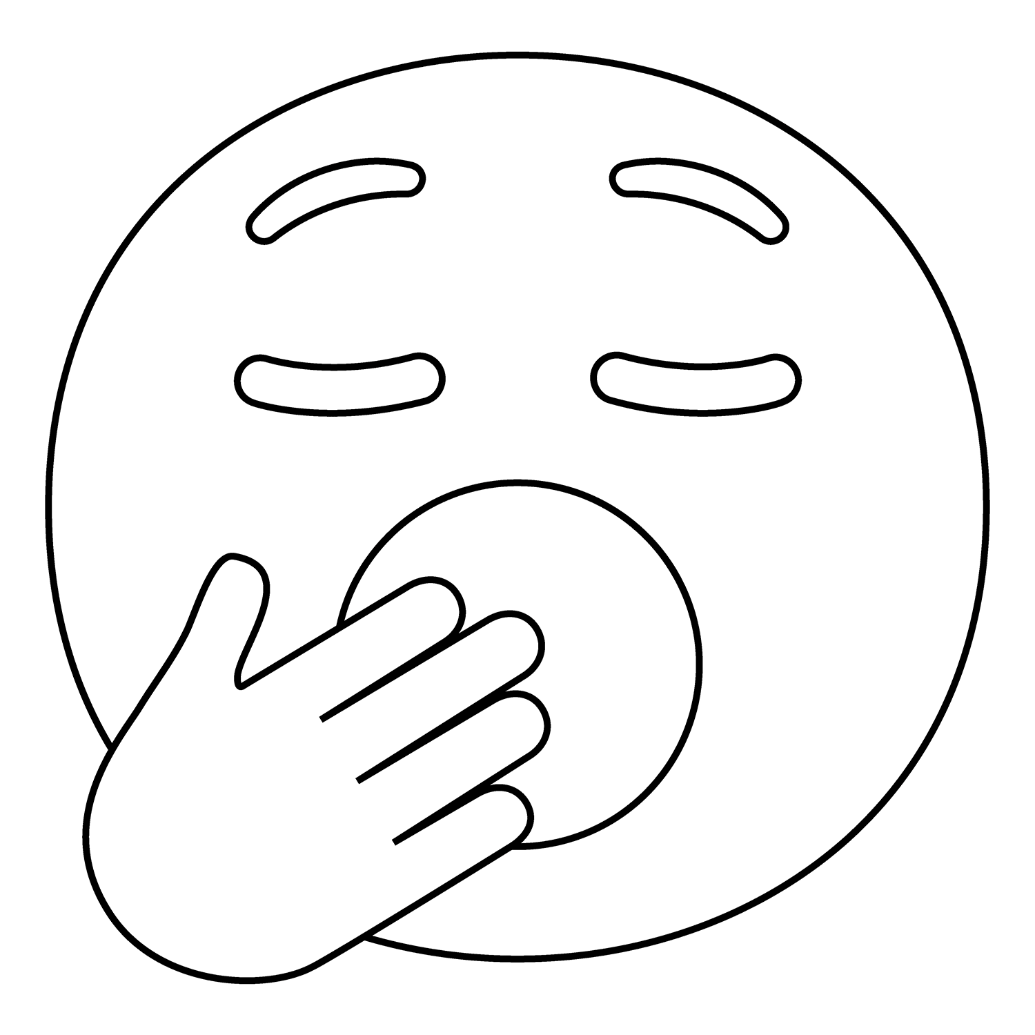 Yawning Face Emoji coloring page - ColouringPages