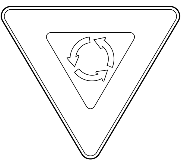 Yield at Roundabout coloring page image