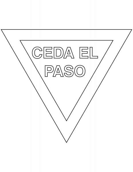 “Yield” Sign in Argentina coloring page image