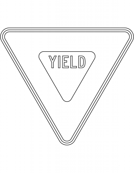 “Yield” Sign in the USA coloring page image