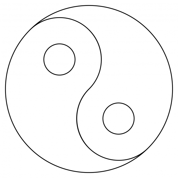 Yin Yang coloring page image