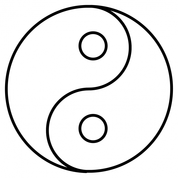 Yin Yang Emoji coloring page image