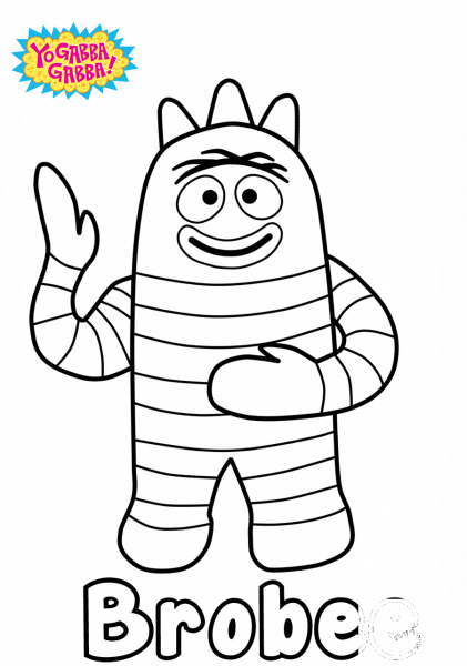 Yo Gabba Gabba Brobee coloring page image