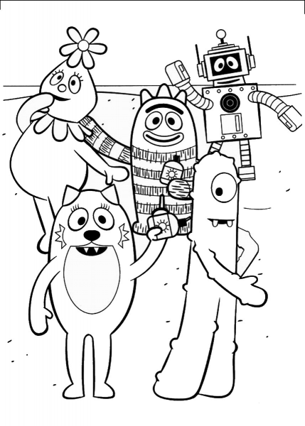Yo Gabba Gabba! Characters coloring page image