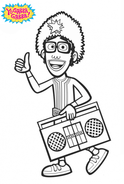 Yo Gabba Gabba! Dj Lance Rock coloring page image