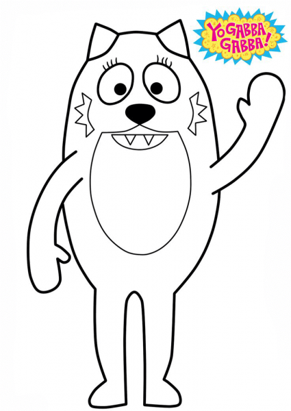 Yo Gabba Gabba! Toodee coloring page image