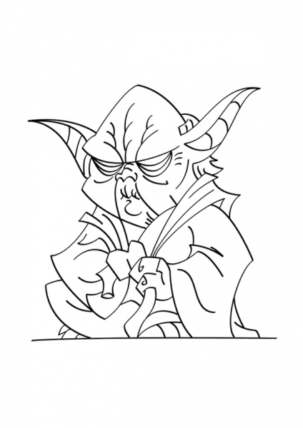 Yoda coloring page image