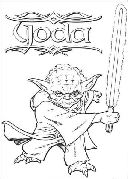 Yoda coloring page image