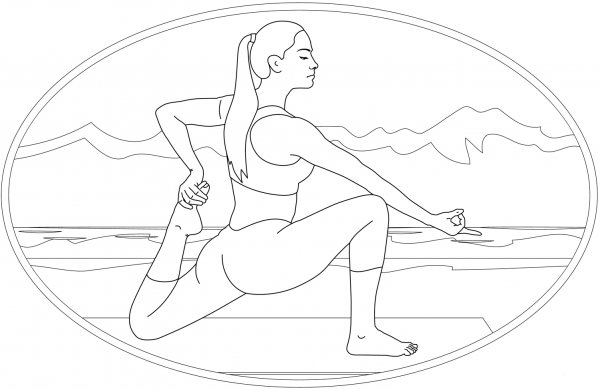 Yoga coloring page image