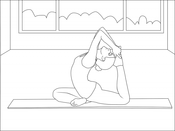 Yoga coloring page image