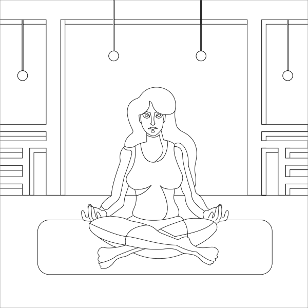 Yoga coloring page image