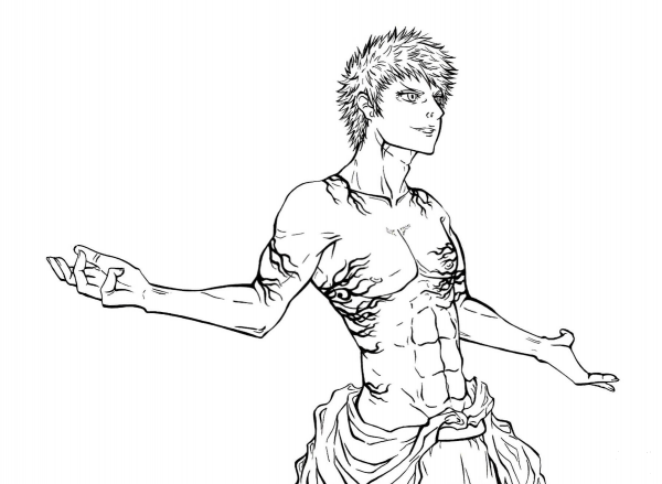 Yokai Zen from manga Nurarihyon no Mago (Nura: Rise of the Yokai Clan) coloring page image