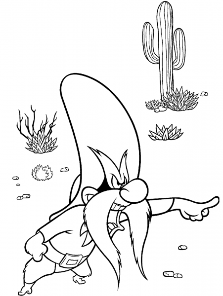 Yosemite Sam coloring page image