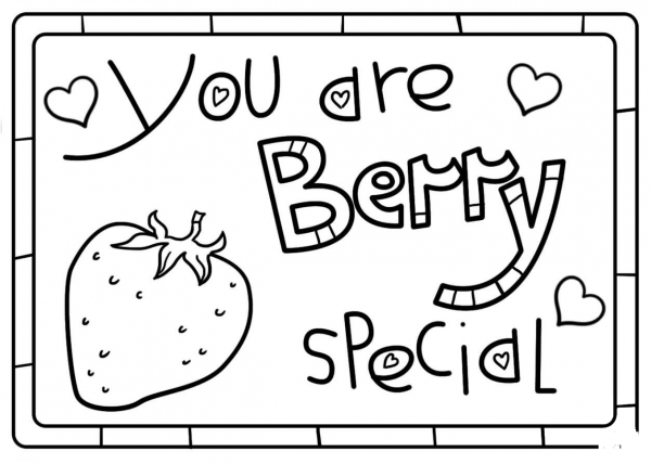 You are Berry Special – Encouraging Notes with Fruits coloring page image