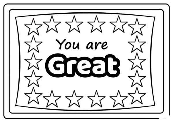 You are Great – Encouraging Note coloring page image