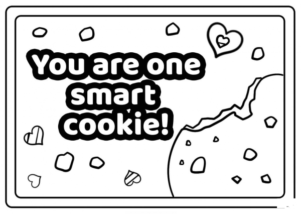 You are One Smart Cookie – Encouraging Jokes Lunch Note coloring page image