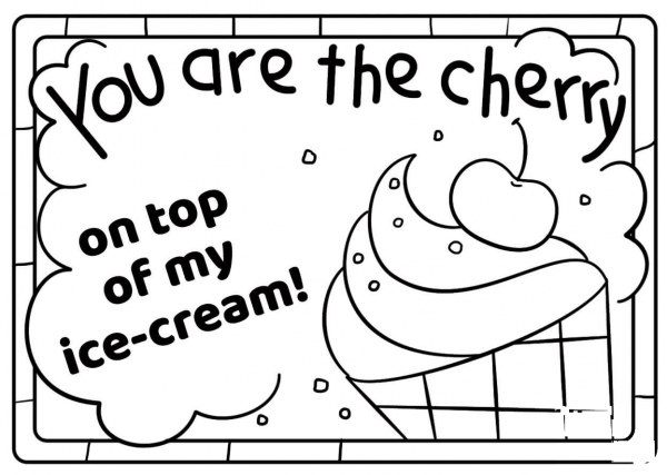 You are the Cherry – Encouraging Notes with Fruits coloring page image