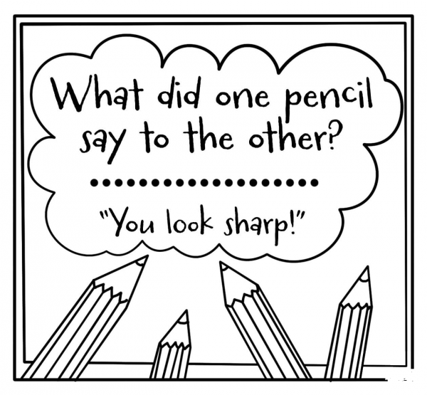 You Look Sharp – Encouraging Jokes Lunch Note coloring page image