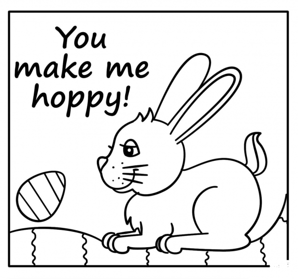 You Make Me Hoppy – Encouraging Easter Note coloring page image