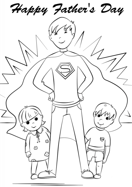 You’re a Super Dad coloring page image