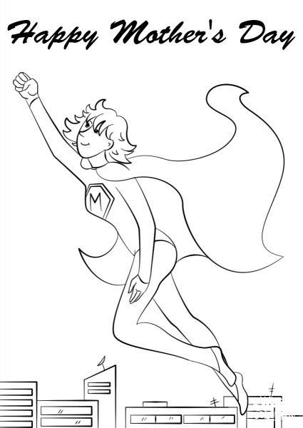 You’re a Super Mom coloring page image