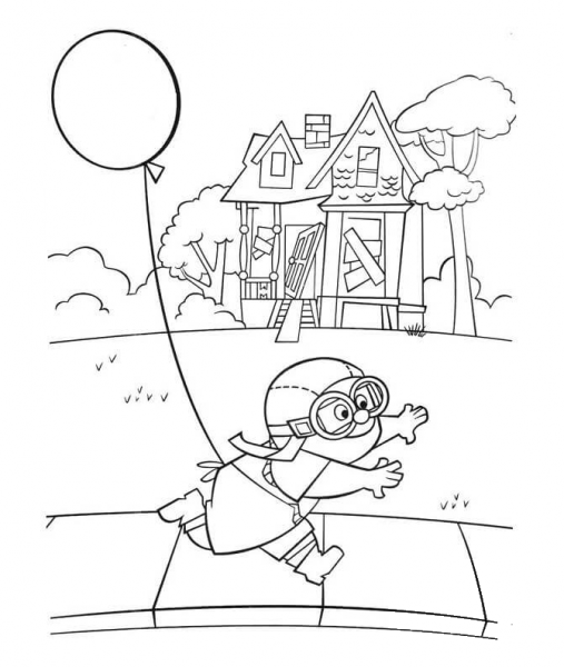 Young Carl Is Trying To Fly  coloring page image