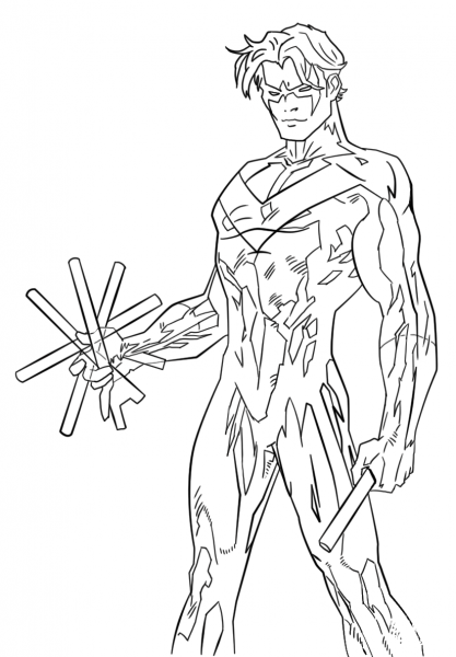 Young Justice Nightwing coloring page image