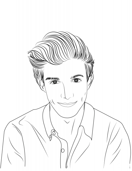 Young Man coloring page image