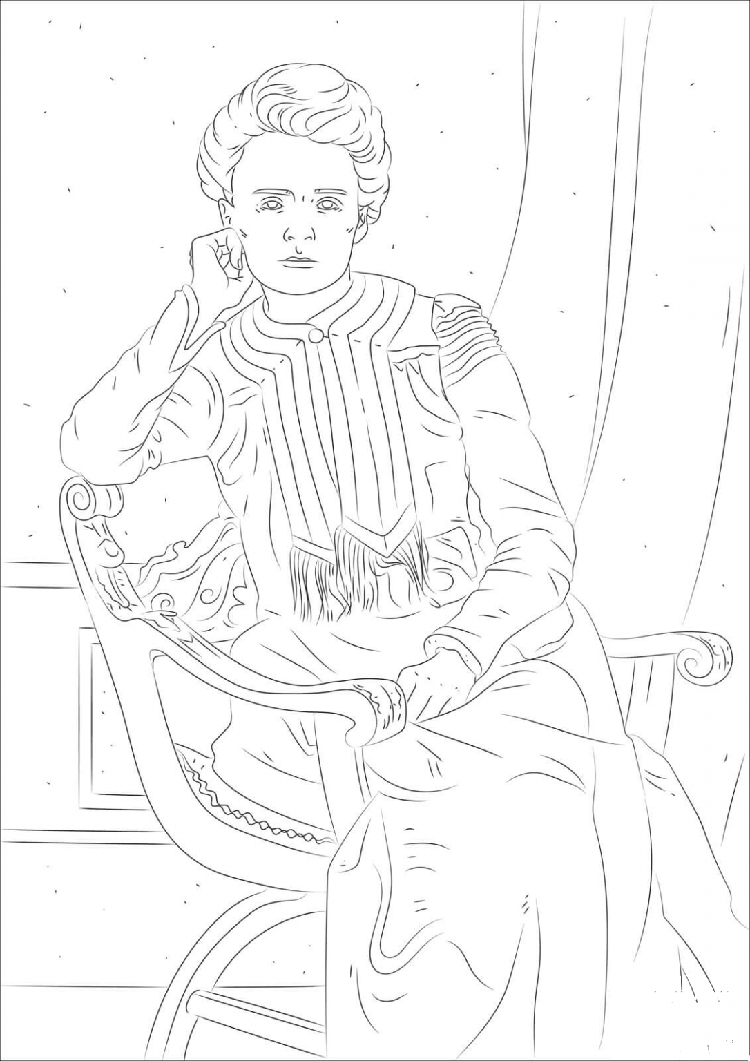 Young Marie Curie coloring page - ColouringPages