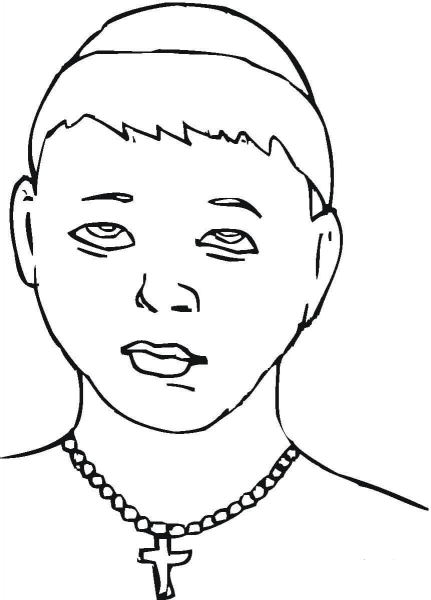 Young Monk  coloring page image